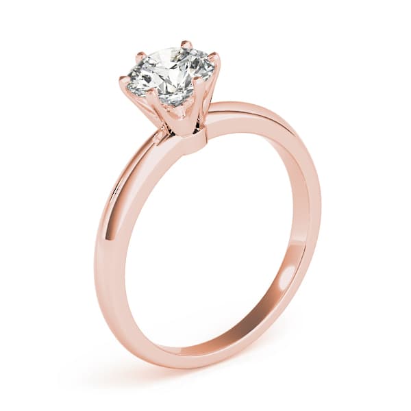 Solitaire Engagement Ring, style 83960, Top view in rose gold