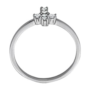 Religious Cross Fashion Ring (0.18 ct. tw.), Side view in white gold or platinum