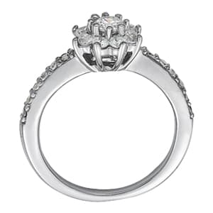 Diamond Fashion Cluster (0.4 ct. tw.), Side view in white gold or platinum