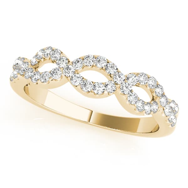 Infinity Wedding Bands (0.4 ct. tw.), Front view in yellow gold
