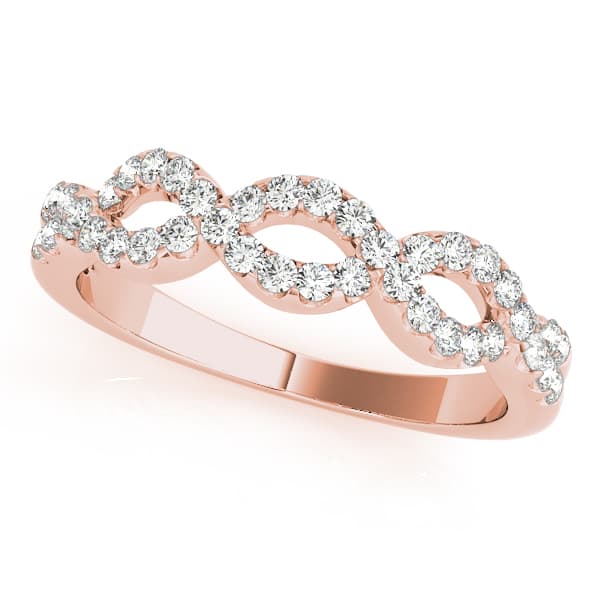 Infinity Wedding Bands (0.4 ct. tw.), Front view in rose gold