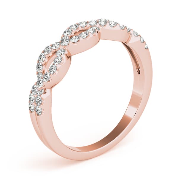 Infinity Wedding Bands (0.4 ct. tw.), Angle view in rose gold