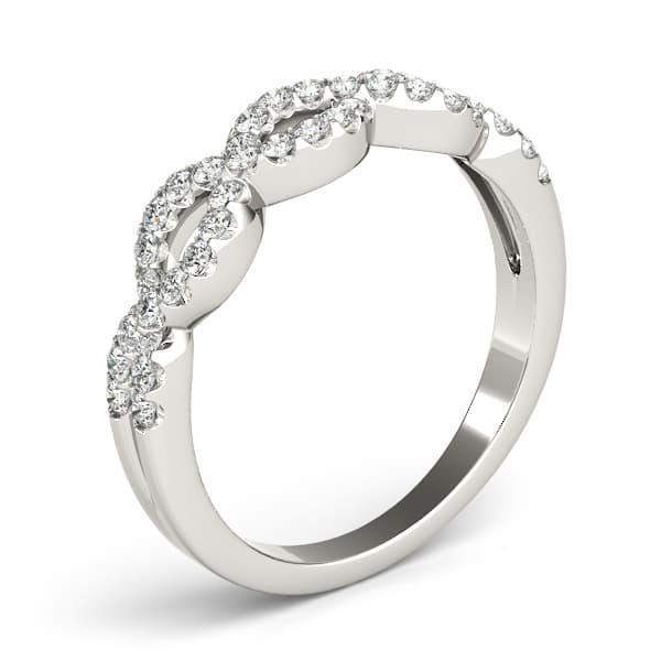 Infinity Wedding Bands (0.4 ct. tw.), Angle view in white gold or platinum