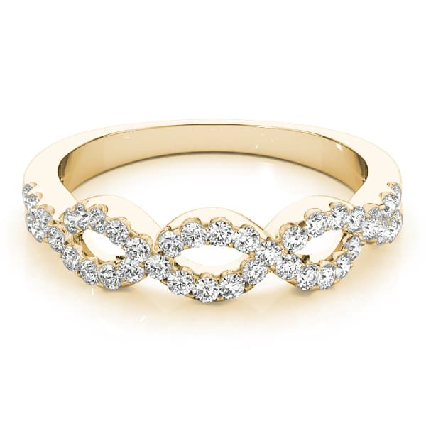 Infinity Wedding Bands (0.4 ct. tw.), On hand view in yellow gold