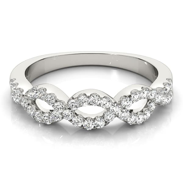 Infinity Wedding Bands (0.4 ct. tw.), On hand view in white gold or platinum