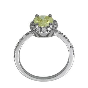 Oval-Cut Color Ring (0.28 ct. tw.), Side view in white gold or platinum