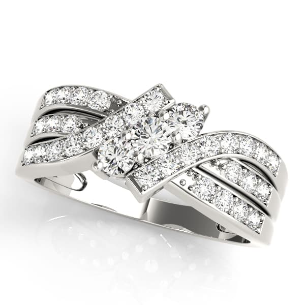 ENGAGEMENT RINGS 3 STONE ROUND — style 83988 in 10k White Gold