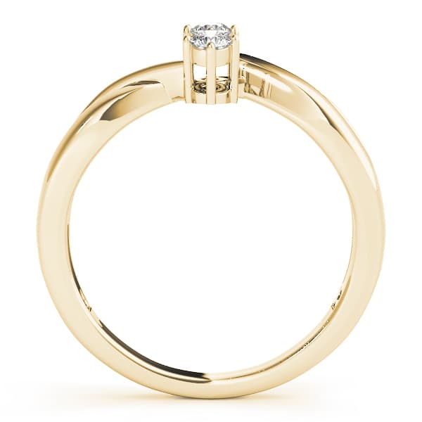 3-Stone Bypass Twisted Shank Engagement Ring, style 83996, Side view in yellow gold