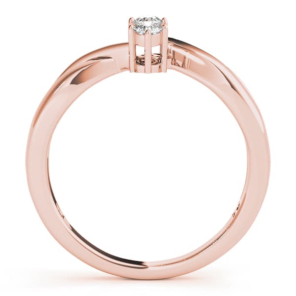 3-Stone Bypass Twisted Shank Engagement Ring, style 83996, Side view in rose gold