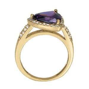 Trillion Shaped Color Rings (1/4 ct. tw.), Side view in white gold or platinum