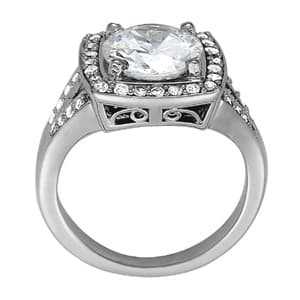 Round Gemstone Ring (3/8 ct. tw.), Side view in white gold or platinum