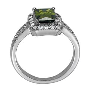 Emerald Gemstone Ring (0.28 ct. tw.), Side view in white gold or platinum