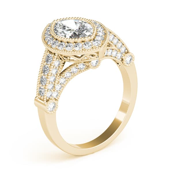 Marquise Gemstone Ring, style 84009, Angle view in yellow gold
