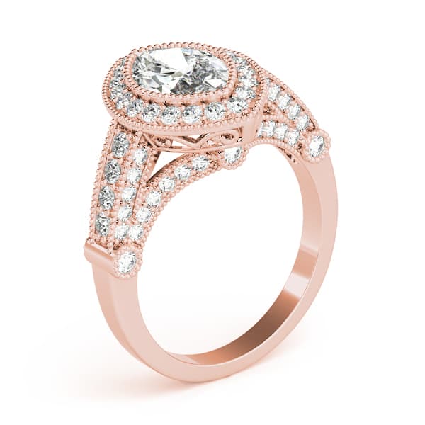 Marquise Gemstone Ring, style 84009, Angle view in rose gold
