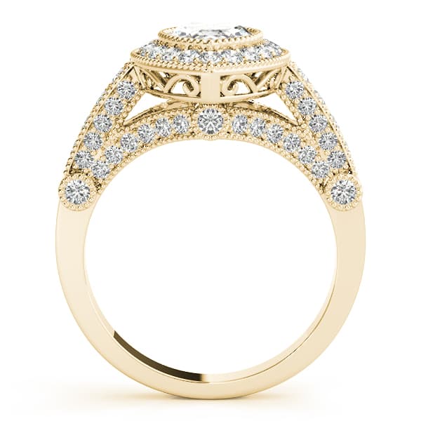 Marquise Gemstone Ring, style 84009, Side view in yellow gold