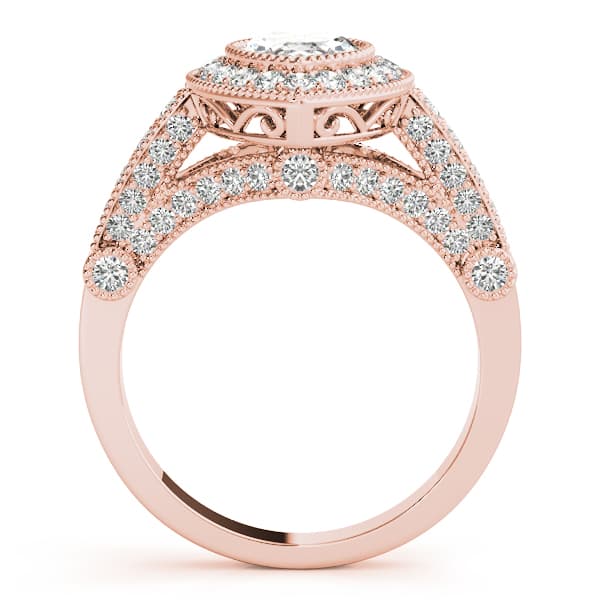 Marquise Gemstone Ring, style 84009, Side view in rose gold