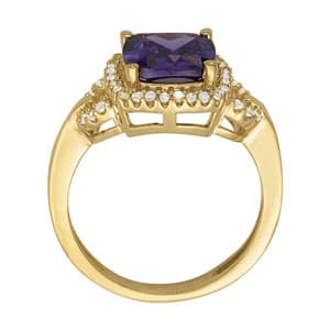 Princess Cut Halo Color Ring (0.2 ct. tw.), Side view in white gold or platinum
