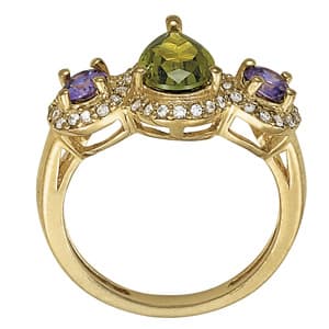 Pear Gemstone Ring (0.72 ct. tw.), Side view in white gold or platinum