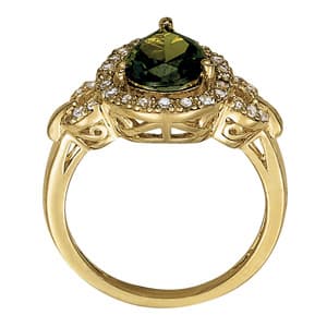 Pear Shaped Color Rings (0.17 ct. tw.), Side view in white gold or platinum