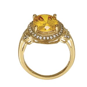 Oval Shaped Color Rings (0.19 ct. tw.), Side view in white gold or platinum
