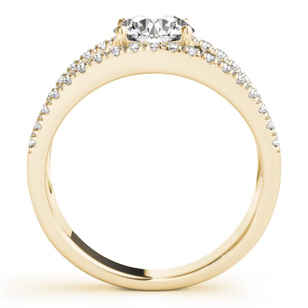 Multi-Row Split Prong Engagement Ring, style 84030, Side view in yellow gold