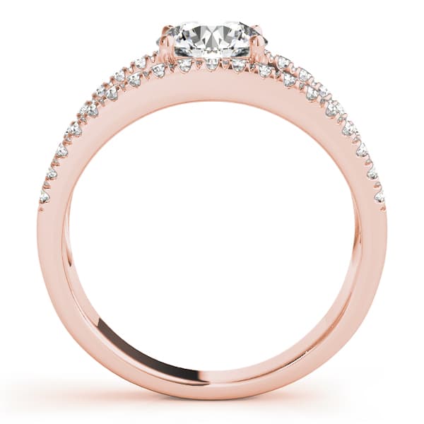 Multi-Row Split Prong Engagement Ring, style 84030, Side view in rose gold