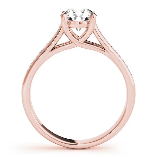 Trellis Engagement Ring, style 84036, Side view in rose gold