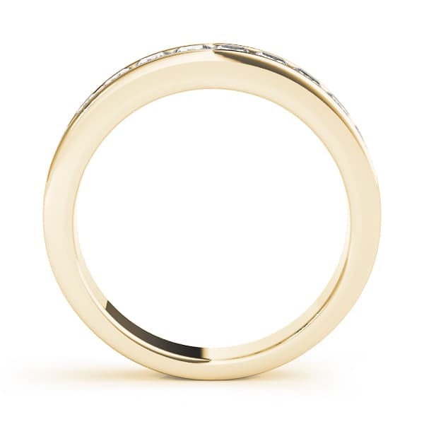 Channel Set Princess Cut Wedding Band (0.28 ct. tw.), Side view in yellow gold