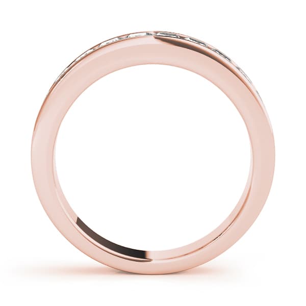 Channel Set Princess Cut Wedding Band (0.28 ct. tw.), Side view in rose gold