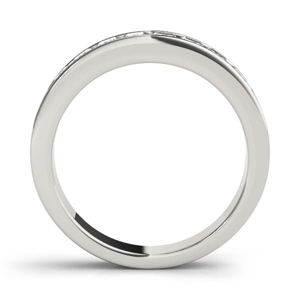 Channel Set Princess Cut Wedding Band (0.28 ct. tw.), Side view in white gold or platinum