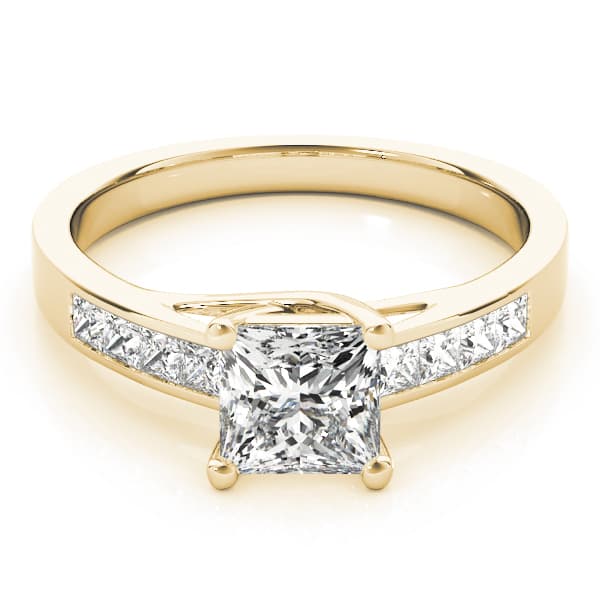 Trellis Engagement Ring, style 84037, On hand view in yellow gold