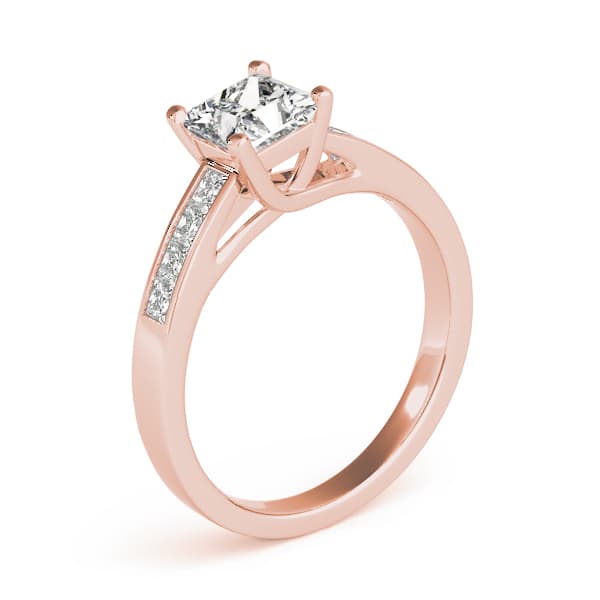 Trellis Engagement Ring, style 84037, Top view in rose gold