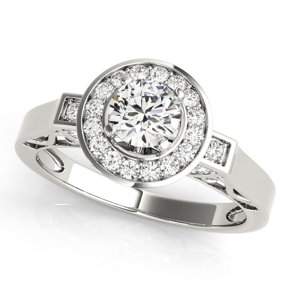 ENGAGEMENT RINGS HALO ROUND — style 84039 in 10k White Gold