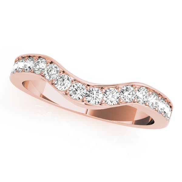 Prong in Channel Curved Band (1/3 ct. tw.), Front view in rose gold