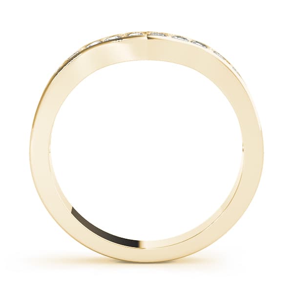 Prong in Channel Curved Band (1/3 ct. tw.), Side view in yellow gold