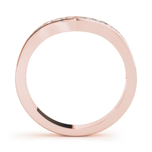 Prong in Channel Curved Band (1/3 ct. tw.), Side view in rose gold