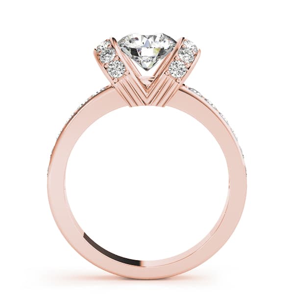 Single Row Prong Engagement Ring, style 84041, Side view in rose gold