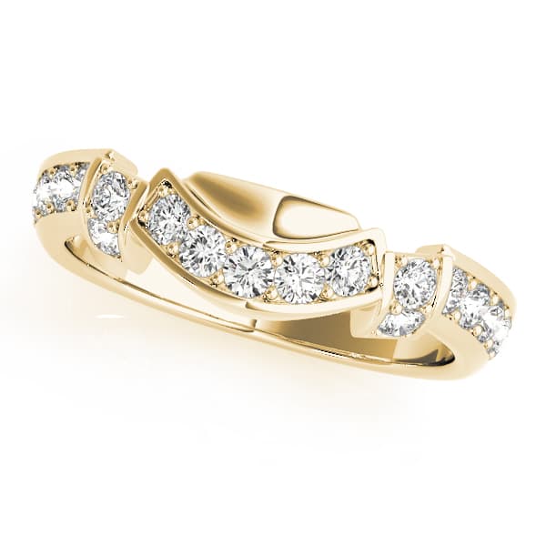 Curved Diamond Band (0.19 ct. tw.), Front view in yellow gold