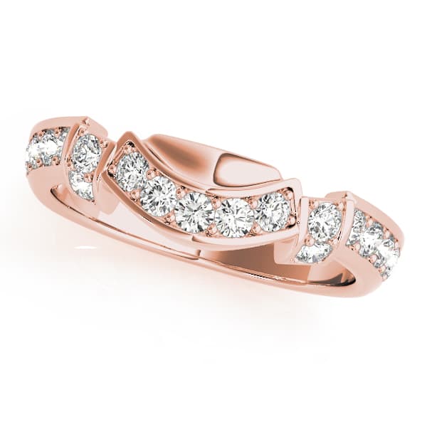 Curved Diamond Band (0.19 ct. tw.), Front view in rose gold