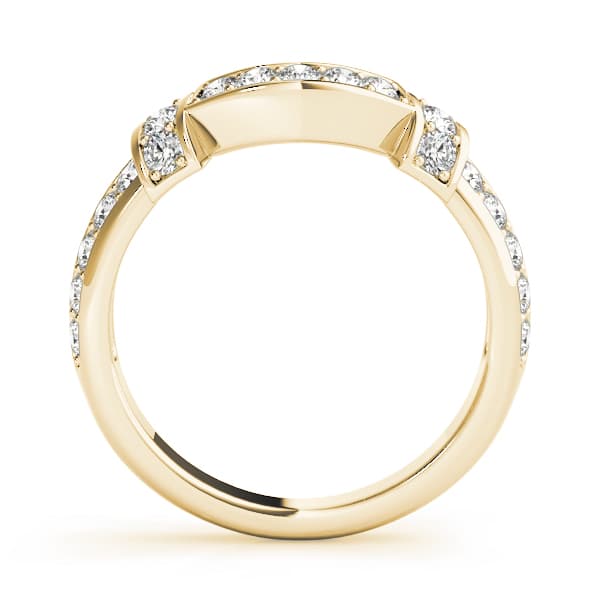 Curved Diamond Band (0.19 ct. tw.), Side view in yellow gold