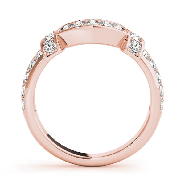 Curved Diamond Band (0.19 ct. tw.), Side view in rose gold