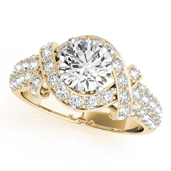 Multi-Row Engagement Ring, style 84042, Front view in yellow gold