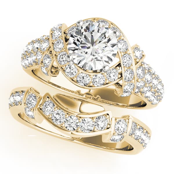 Multi-Row Engagement Ring, style 84042, On hand view in yellow gold
