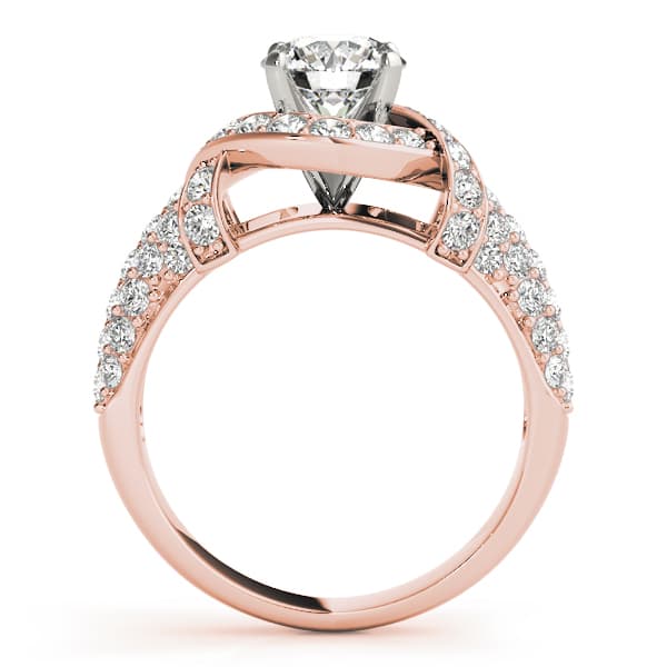 Multi-Row Engagement Ring, style 84042, Side view in rose gold