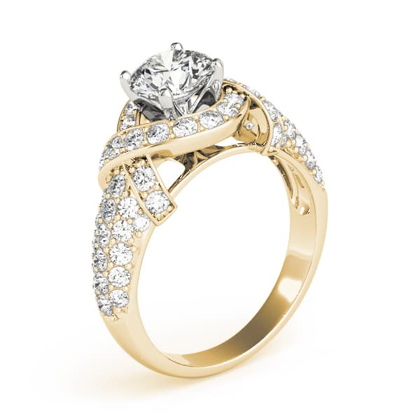 Multi-Row Engagement Ring, style 84042, Top view in yellow gold