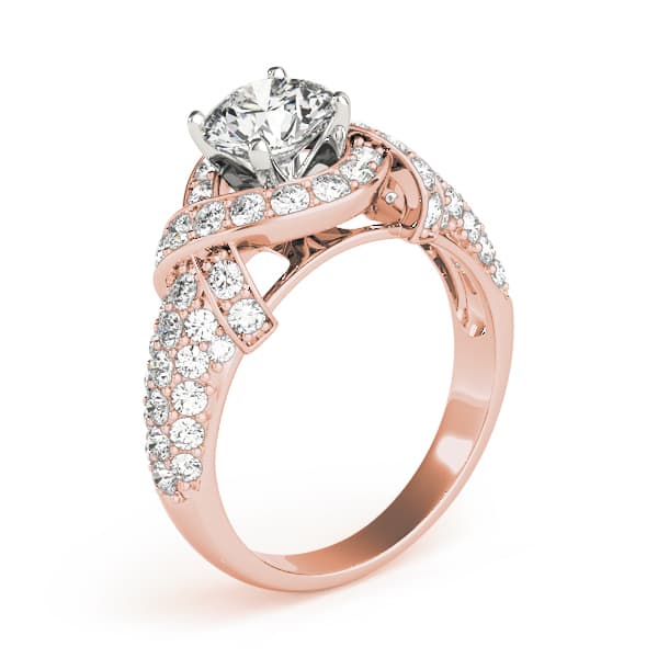 Multi-Row Engagement Ring, style 84042, Top view in rose gold
