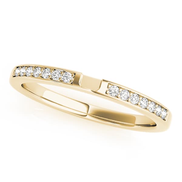Prong Set Wedding Band (1/8 ct. tw.), Front view in yellow gold