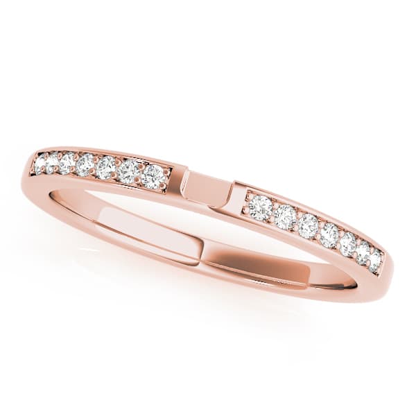 Prong Set Wedding Band (0.09 ct. tw.), Front view in rose gold