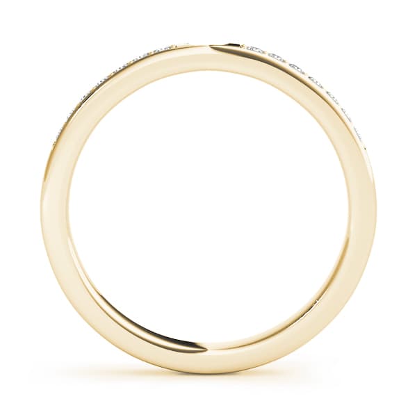 Prong Set Wedding Band (1/8 ct. tw.), Side view in yellow gold