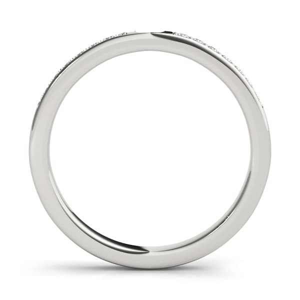 Prong Set Wedding Band (0.07 ct. tw.), Side view in white gold or platinum